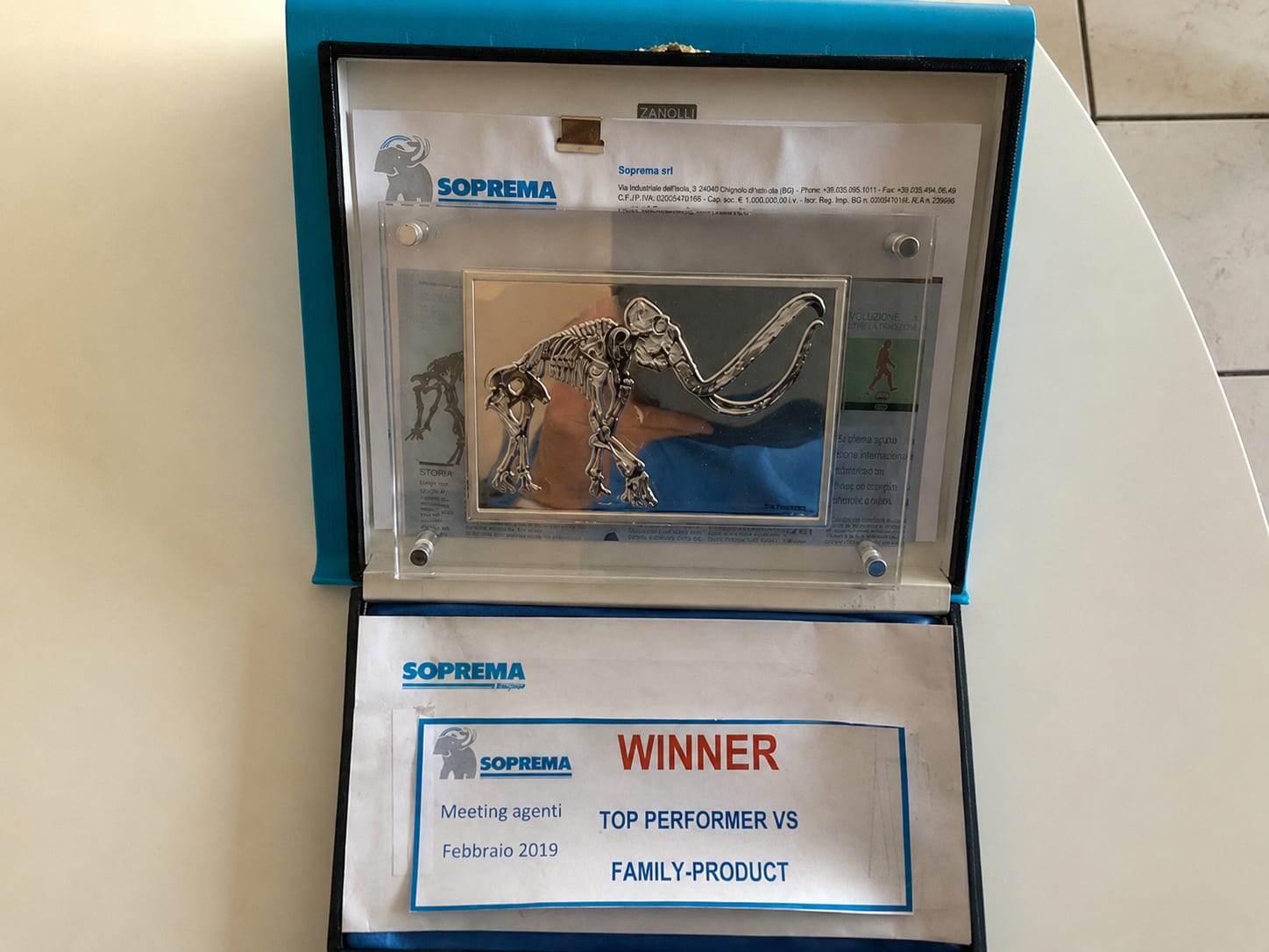 Premio Soprema Winner Top Performer Family Product, meeting agenti febbraio 2019